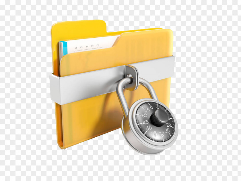 Locked Folder Data Security Concept Icon PNG