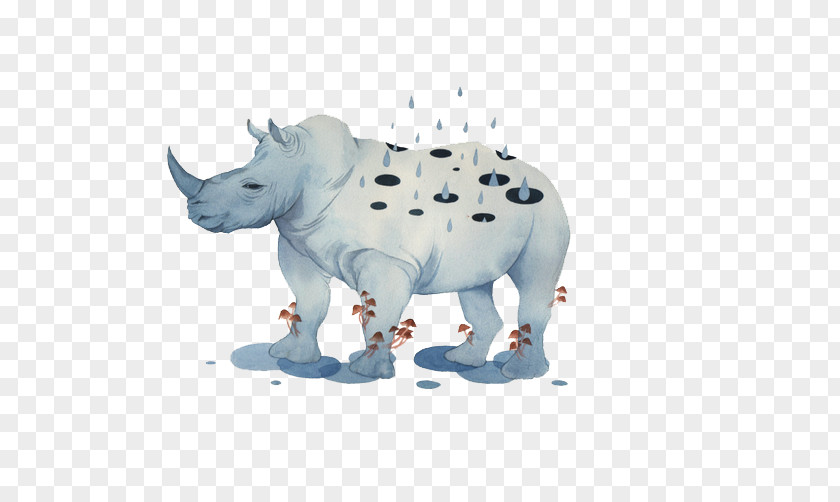 An Old Rhino Rhinoceros Illustration PNG