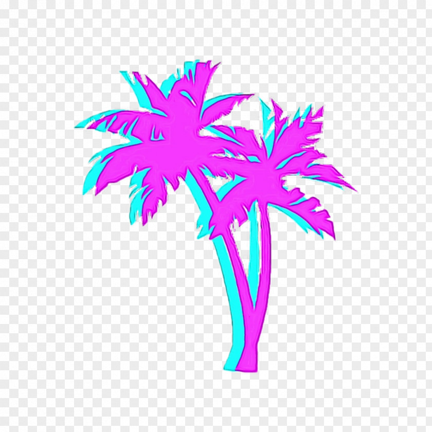 Arecales Plant Vaporwave Palm Tree PNG