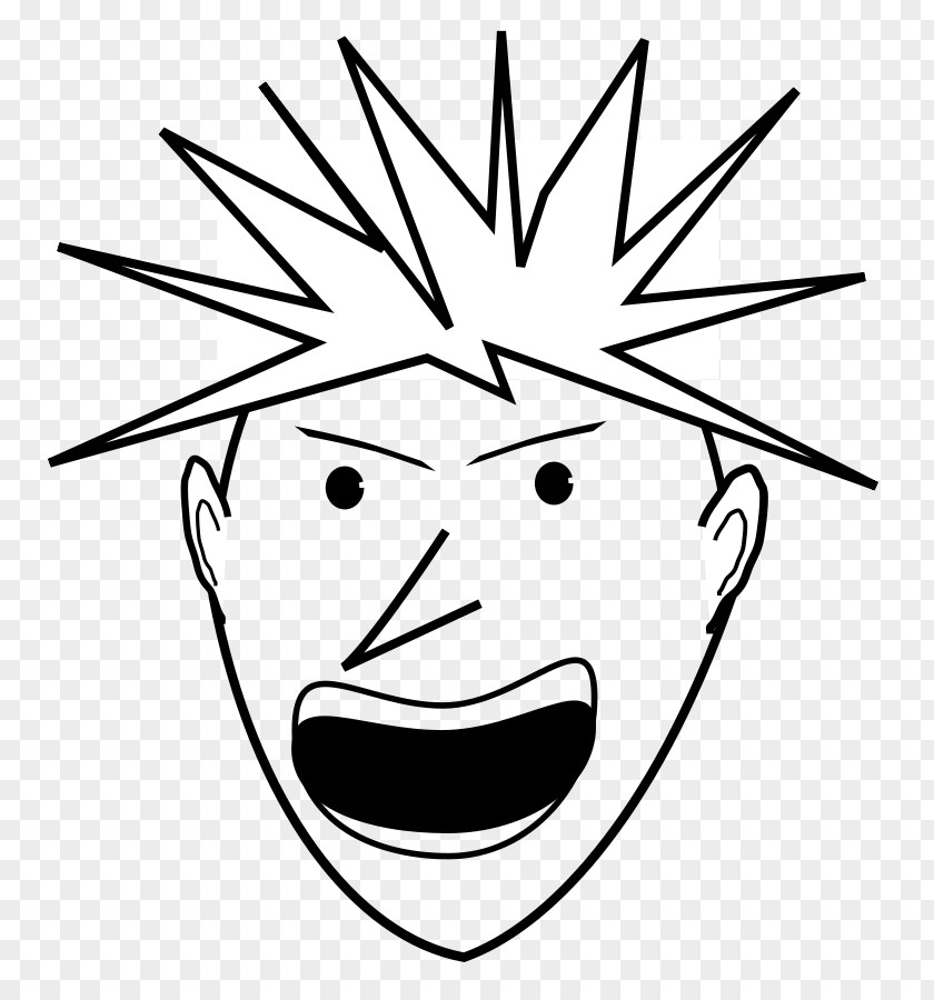 Cartoon Angry Eyes Anger Smiley Black And White Clip Art PNG