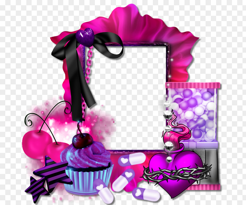 Cyber Punk Product Graphics Picture Frames Pink M Font PNG