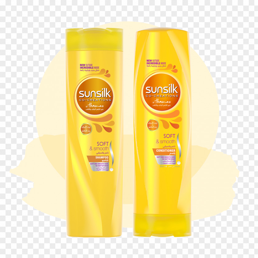 Hair Smoothening Shampoo Conditioner Sunsilk Yellow PNG