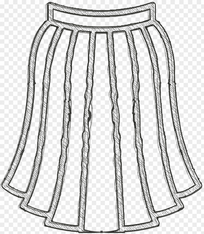 Skirt Icon Linear Detailed Clothes PNG