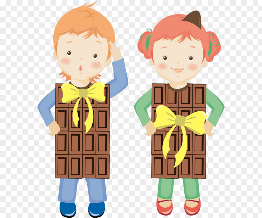 2017 Boys And Girls To Promote Its Chocolate South Korea Cartoon Child Illustration PNG