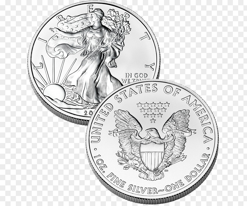 Eagle American Silver Coin Bullion Dollar PNG
