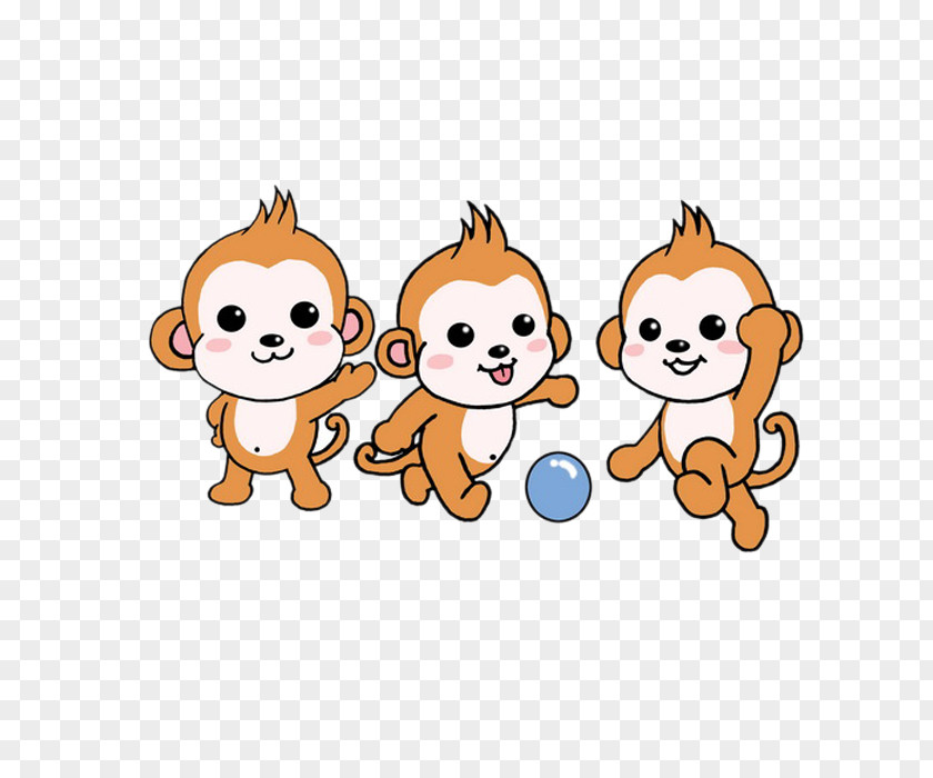 Play Three Monkeys Monkey Cartoon Plastic Clip Art PNG