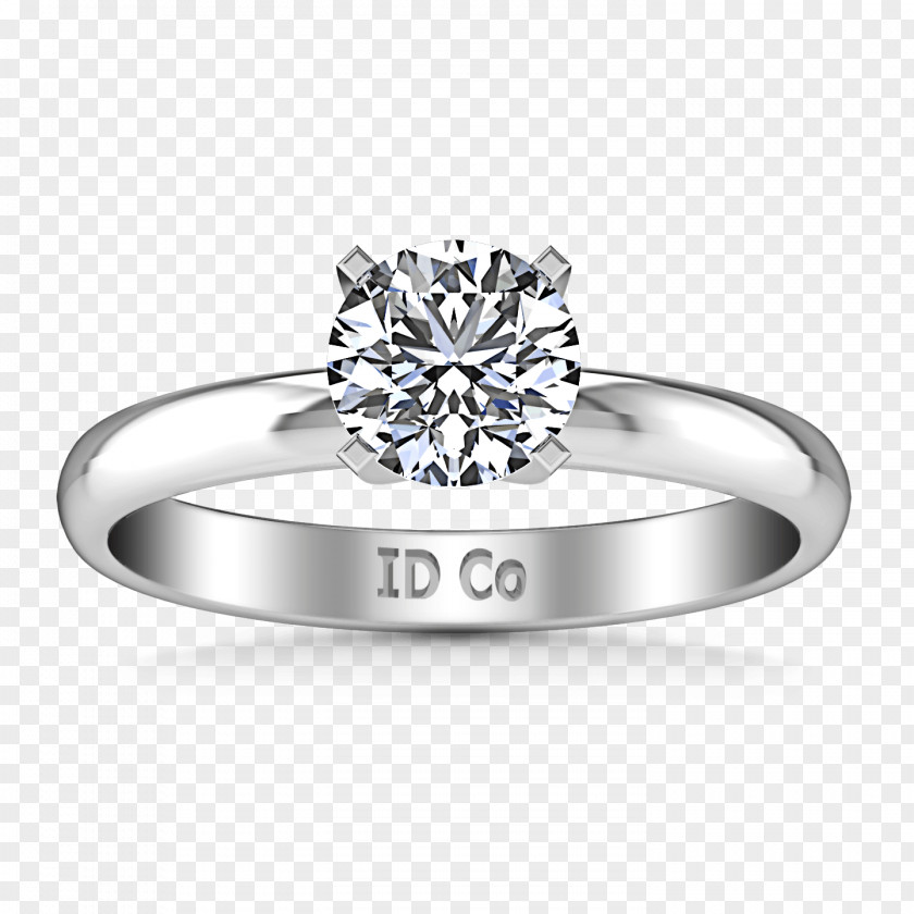 Solitaire Ring Diamond Cut Engagement Gold PNG