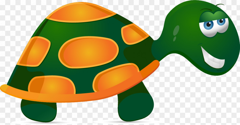 Vector Painted Green Turtle Tortoise Clip Art PNG