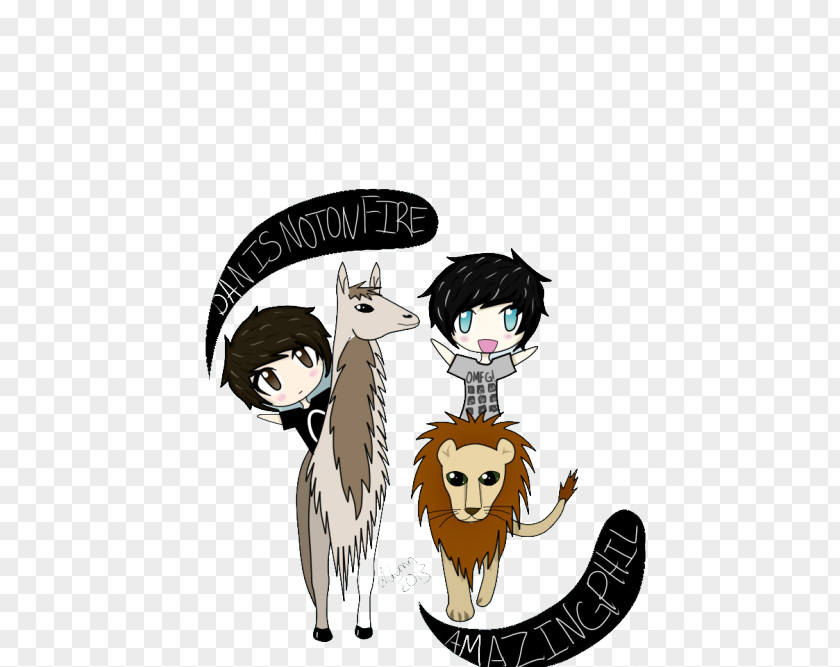 Lion Llama Dan And Phil Drawing YouTuber Cartoon PNG