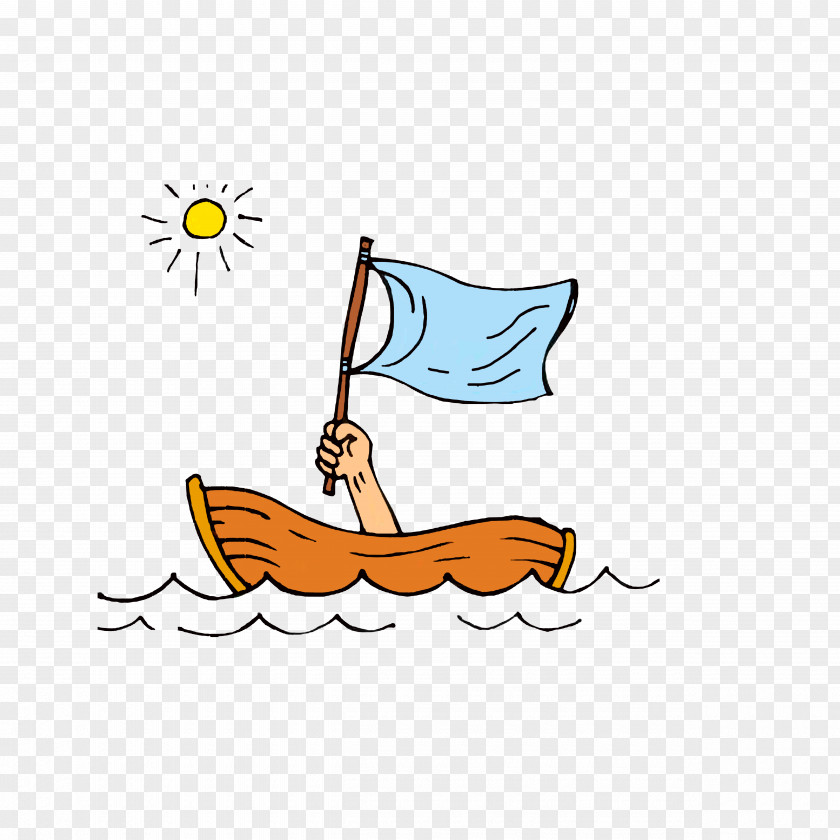 A Hand With Flag On Ship Royalty-free Cartoon Clip Art PNG