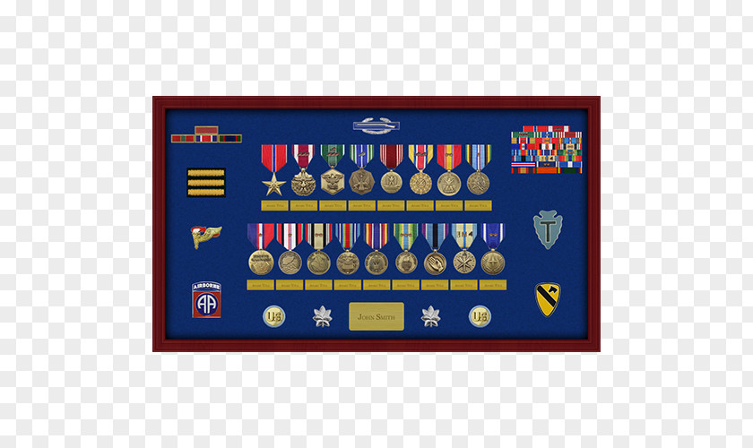 Military Shadow Box Awards And Decorations Medal Display Case PNG