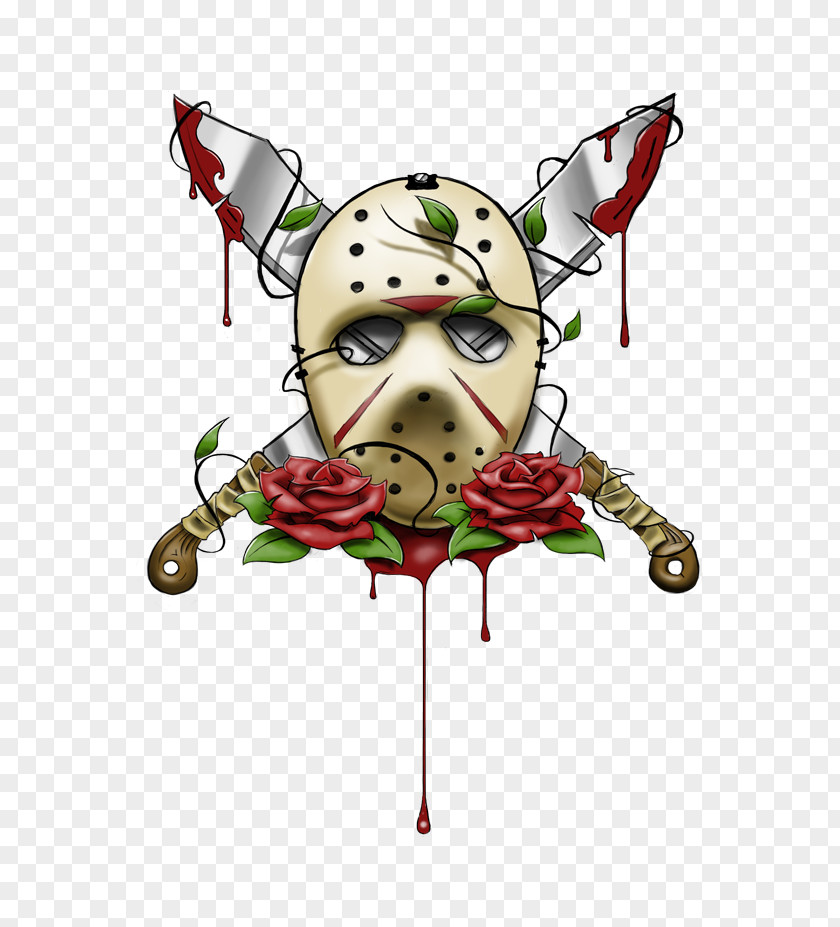 Skull And Roses Jason Voorhees T-shirt Friday The 13th Tattoo Mask PNG