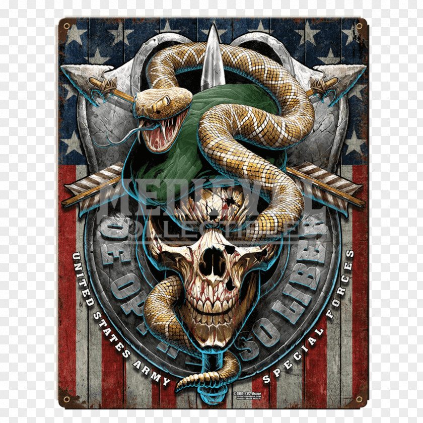 Skull Logo Design Special Forces Military United States Army PNG