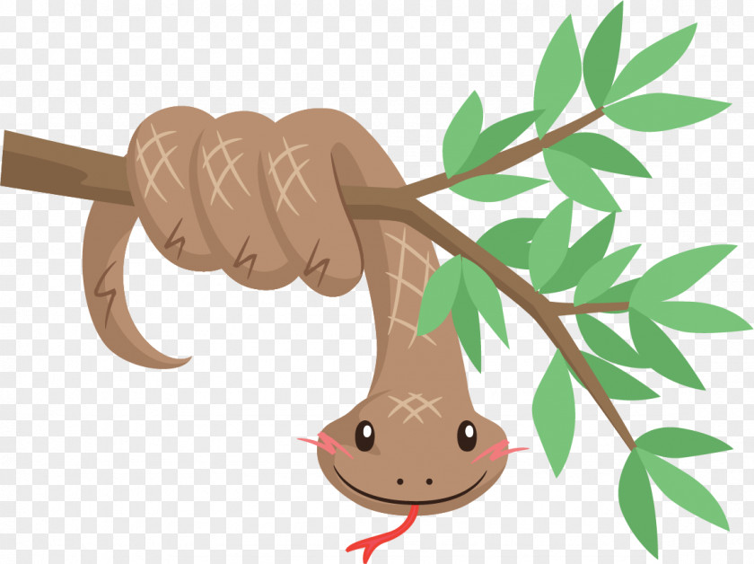 Snake Vector Painted Tree Branches Reptile Vipers Illustration PNG