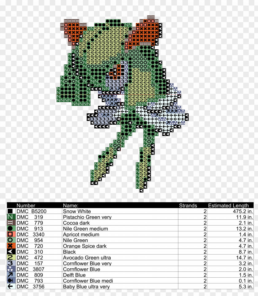 Cross-stitch Kirlia Crochet Pattern PNG