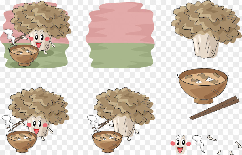 Eat Tree Mushroom Expression Vector Cartoon PNG