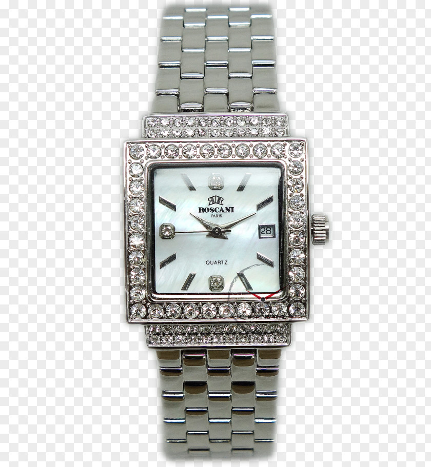 Elegant Ladies Silver Watch Strap PNG