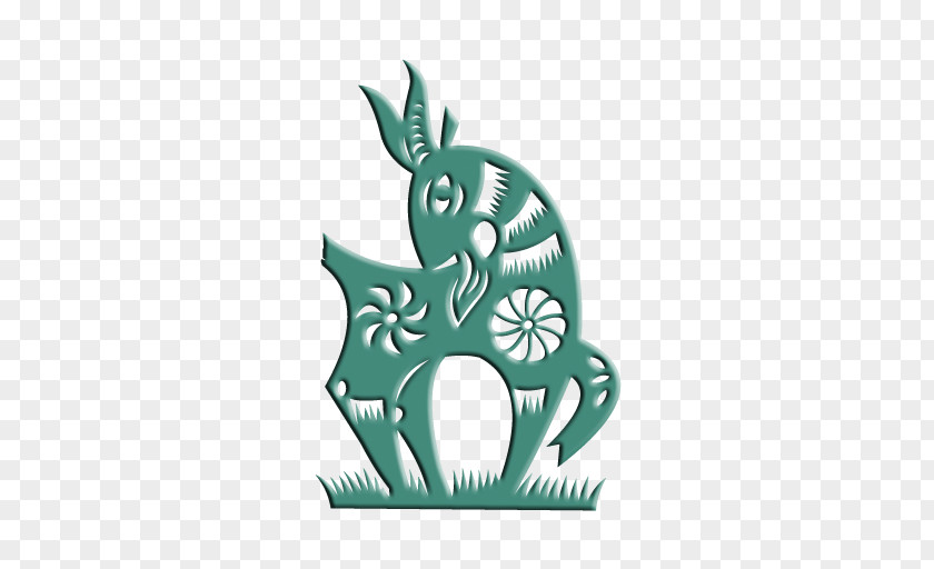 Green Goat Paper Cutting Chinese Zodiac Rat Horoscope PNG