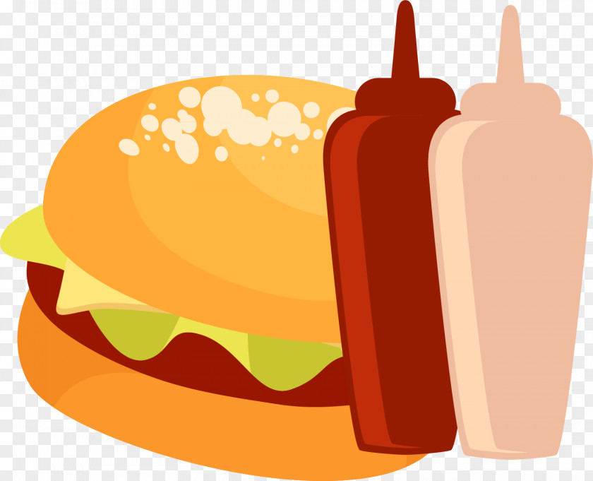 Burger And Bottle Material Hamburger Hot Dog Fast Food PNG