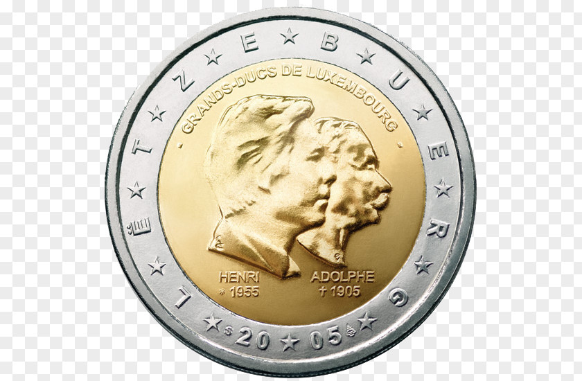 Euro Luxembourgish Coins 2 Commemorative Coin PNG