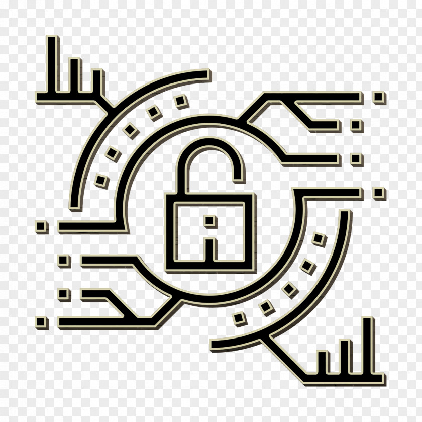 Lock Icon Cyber Robbery Security PNG