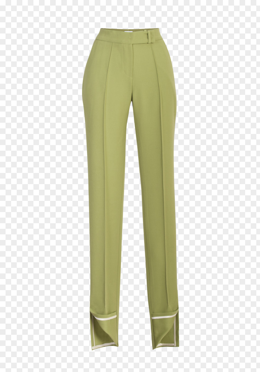 Greenary Waist Khaki Pants PNG