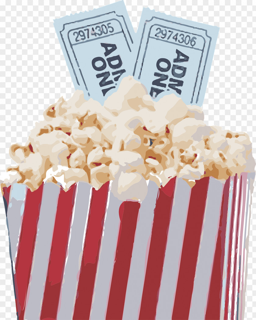 Crispy Popcorn Time Cinema Ticket Film PNG