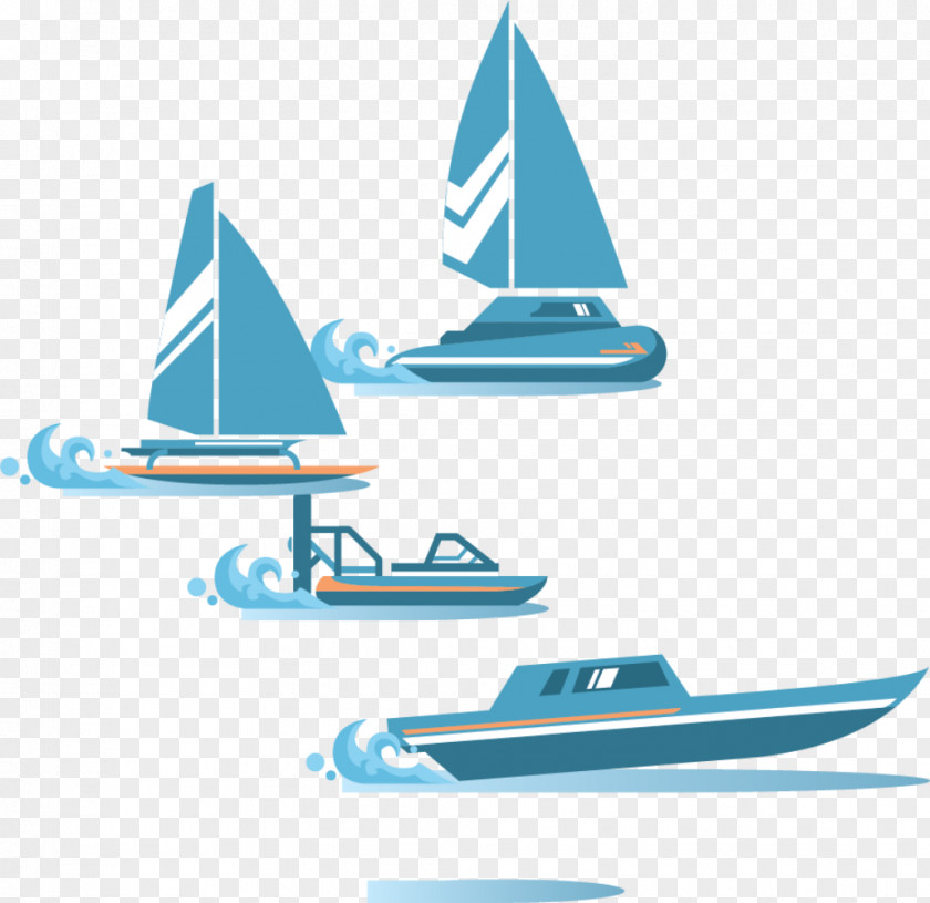 Watercolor Sail Euclidean Vector Painting PNG