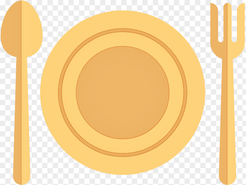 Yellow Tableware Circle Cutlery Spoon PNG