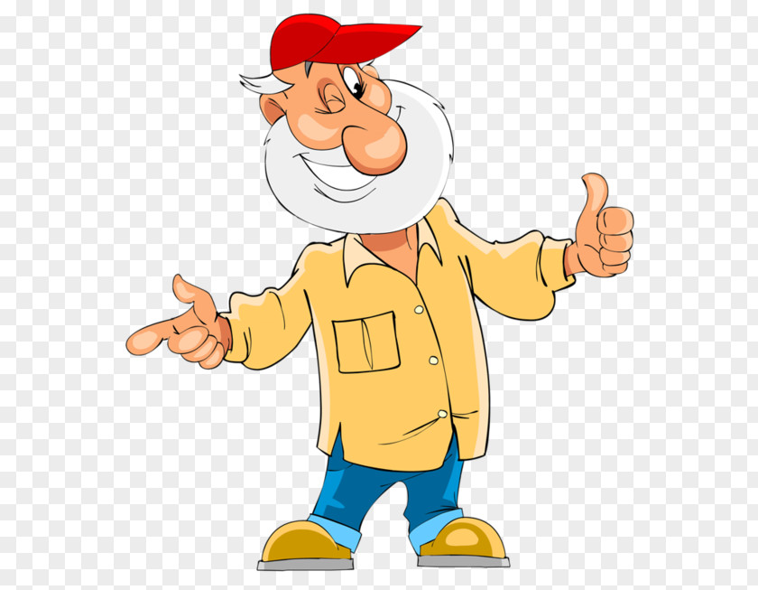 Cartoon Laughter White-bearded Old Man Beard Illustration PNG