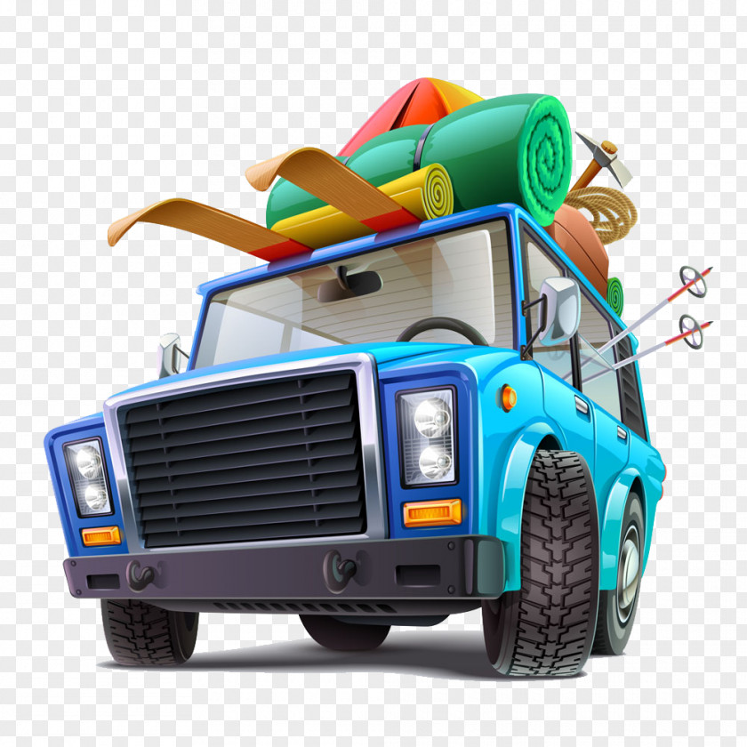 Hand-painted Cartoon Driving Car To Travel Royalty-free Illustration PNG