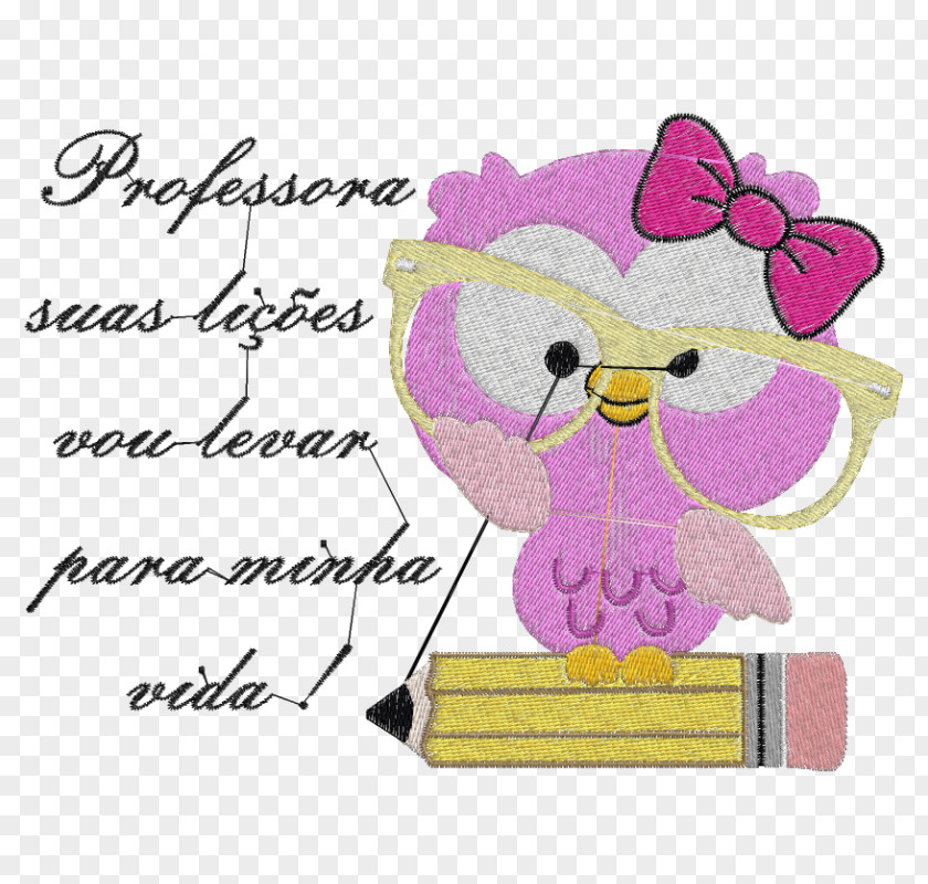 Obrigada Embroidery Phrase Textile Little Owl Paper PNG