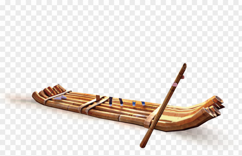 Beautiful Retro Raft Boat Bamboo Bamboe Clip Art PNG
