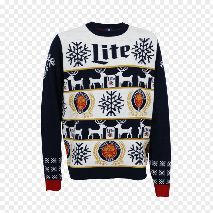 Christmas Sweater Sleeve Jumper Miller Lite T-shirt Beer PNG