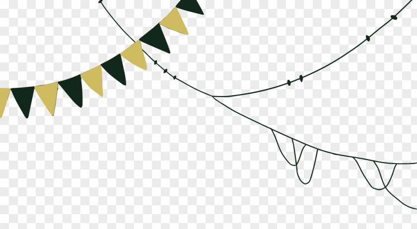 Vector Black And Yellow Flag Garland Paper Clip Art PNG