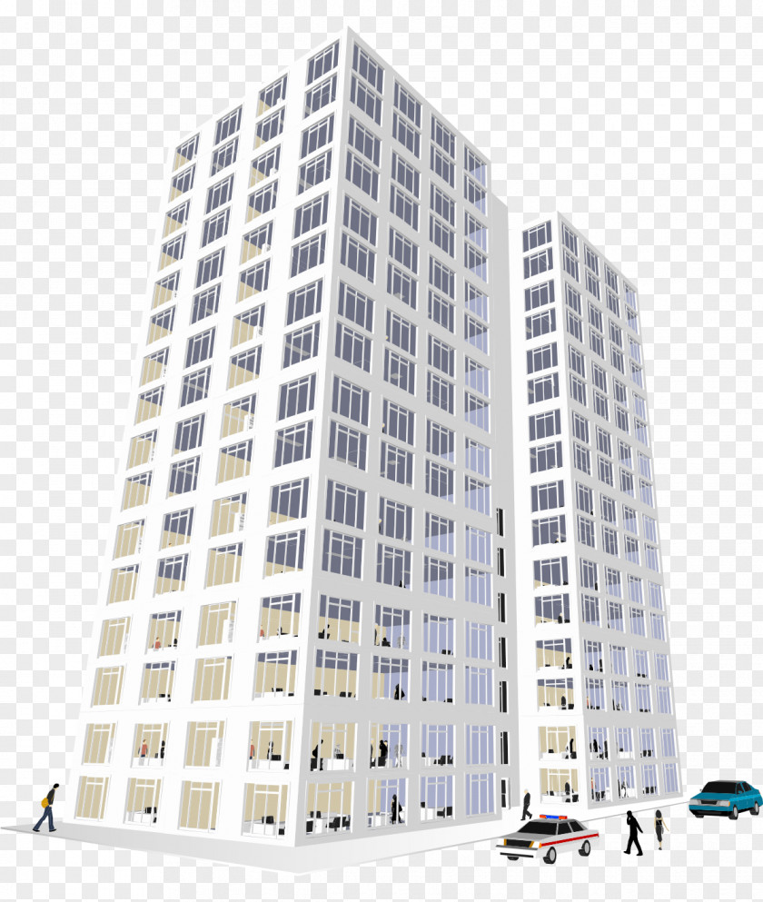 White Skyscrapers Street Office Building Clip Art PNG