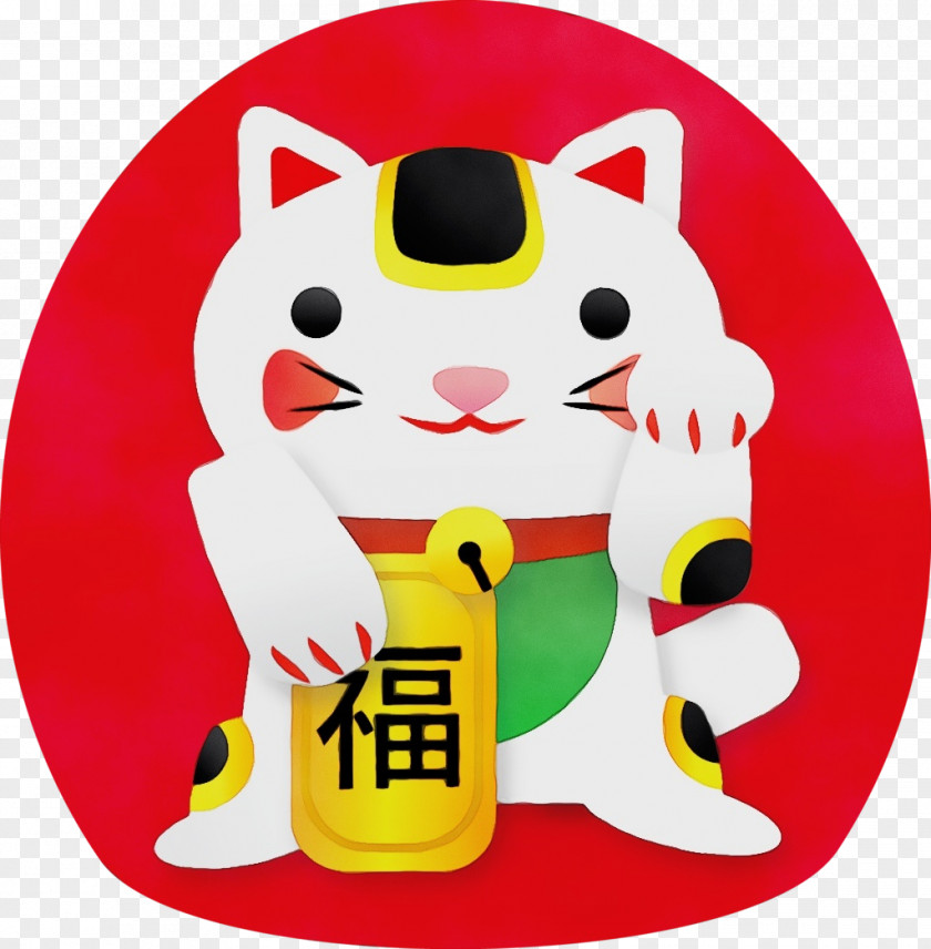 Tableware Sticker Pink Cat Maneki-neko Luck Transparency PNG