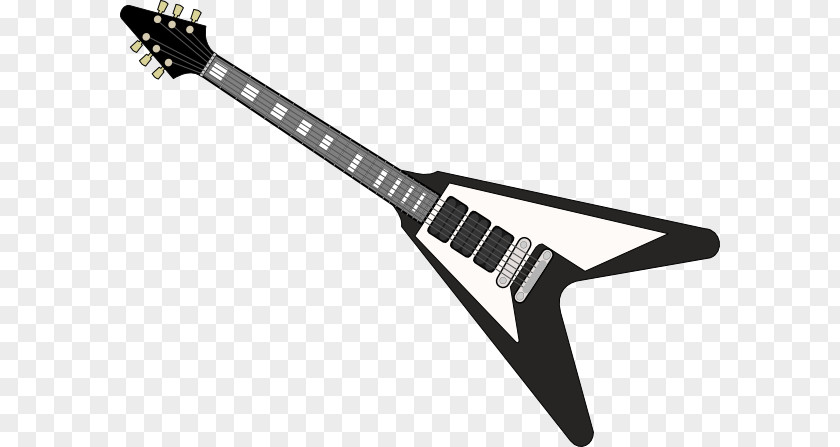 Guitar Vector Art Gibson Flying V Electric Acoustic Clip PNG