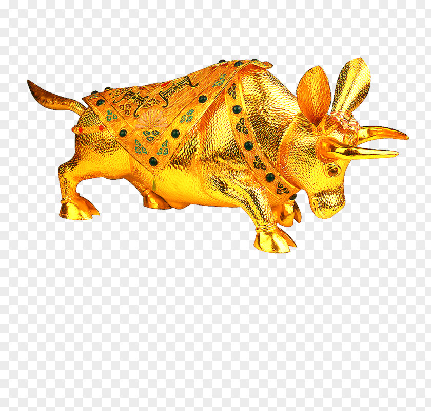 Little Taurus Chinese New Year Sycee Gold PNG