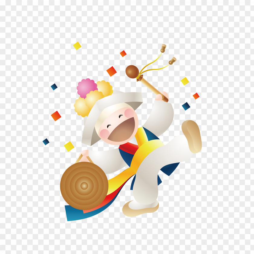 Cartoon Kids Dancing Illustration PNG