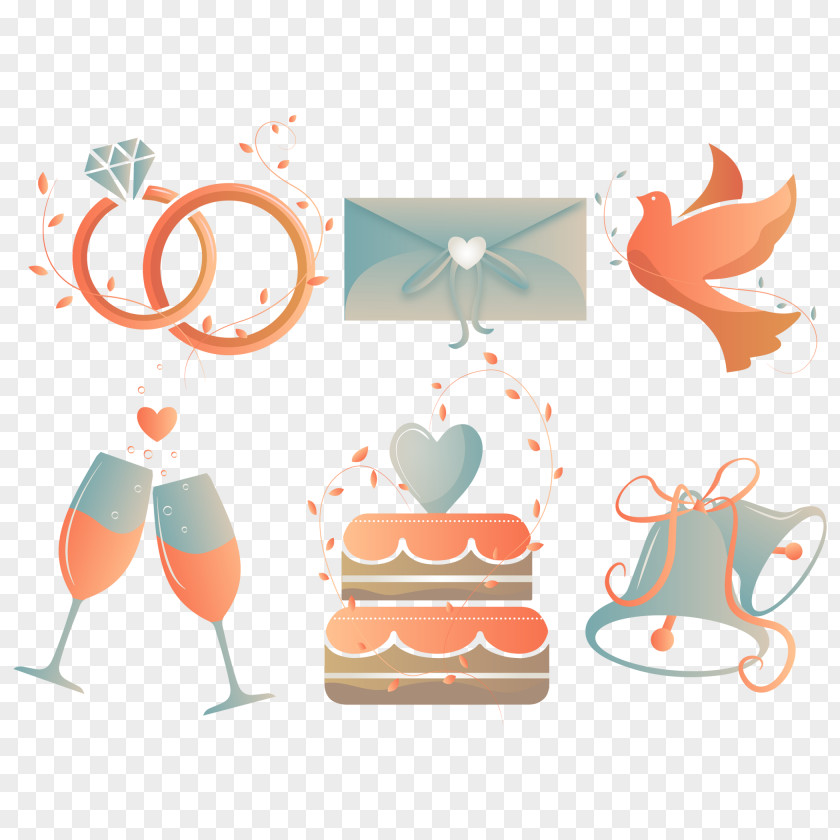 Creative Wedding Elements Icon Vector Material Download PNG