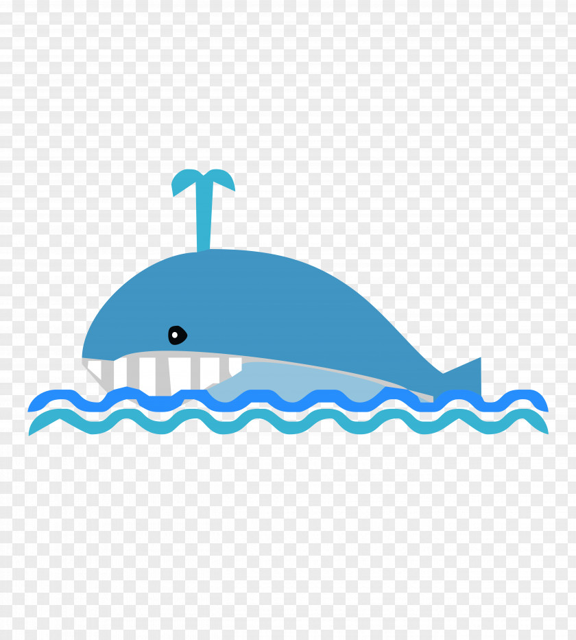 Hand-painted Whale Blue PNG