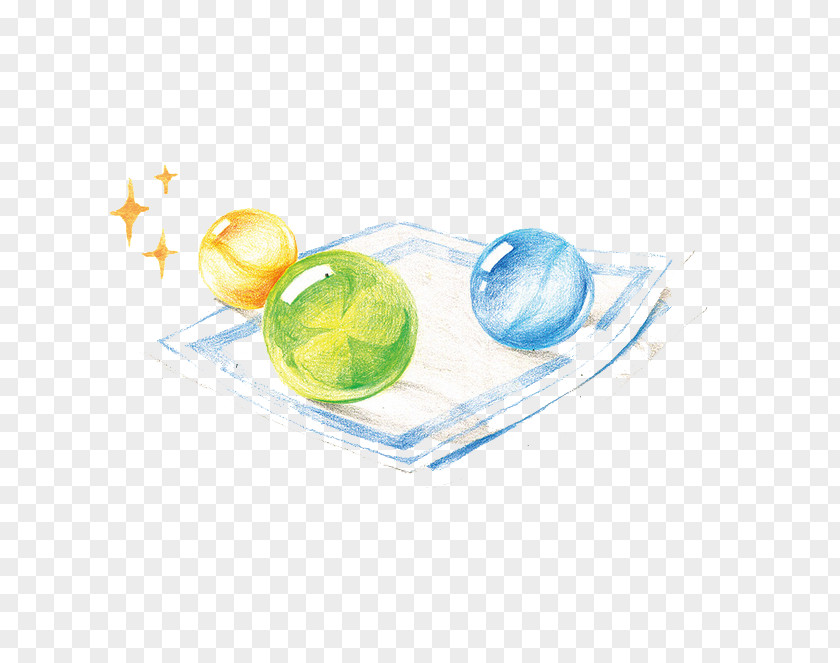 Color Lead Glass Ball Colored Pencil Drawing Illustration PNG