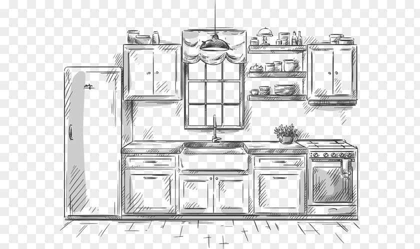 Kitchen Utensil Drawing Cabinet PNG