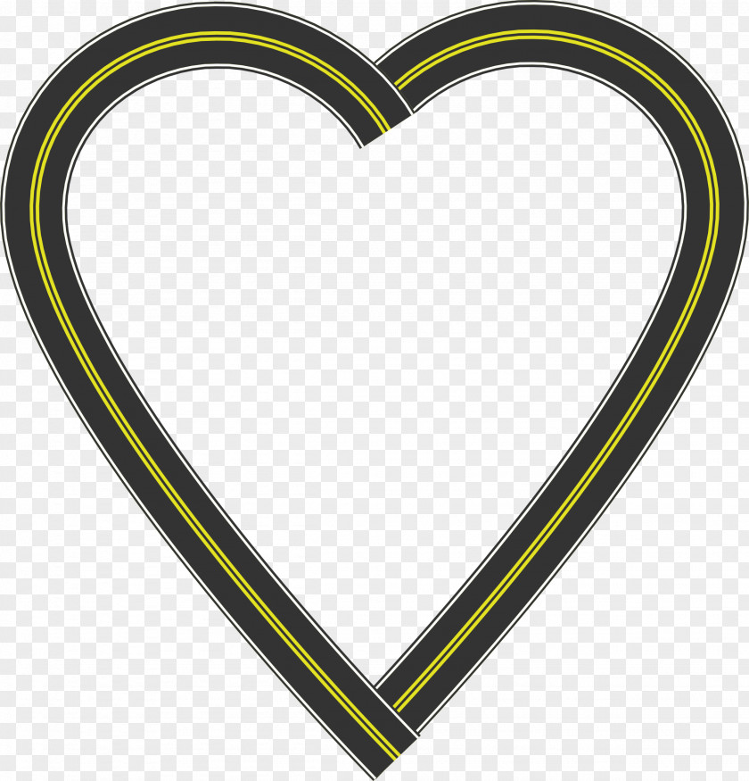Love Heart Outline Clip Art Openclipart Image Road PNG