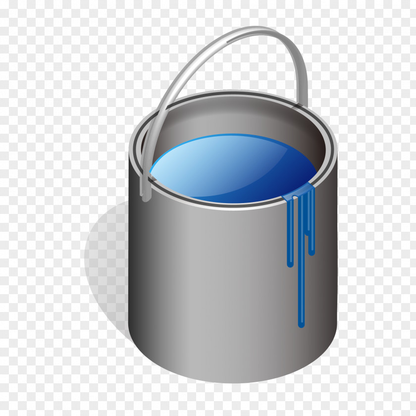 Gray Bucket Paintbrush PNG