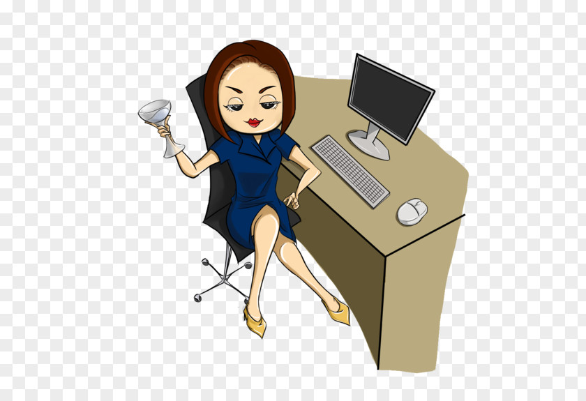 Office Lady Art Mail PNG