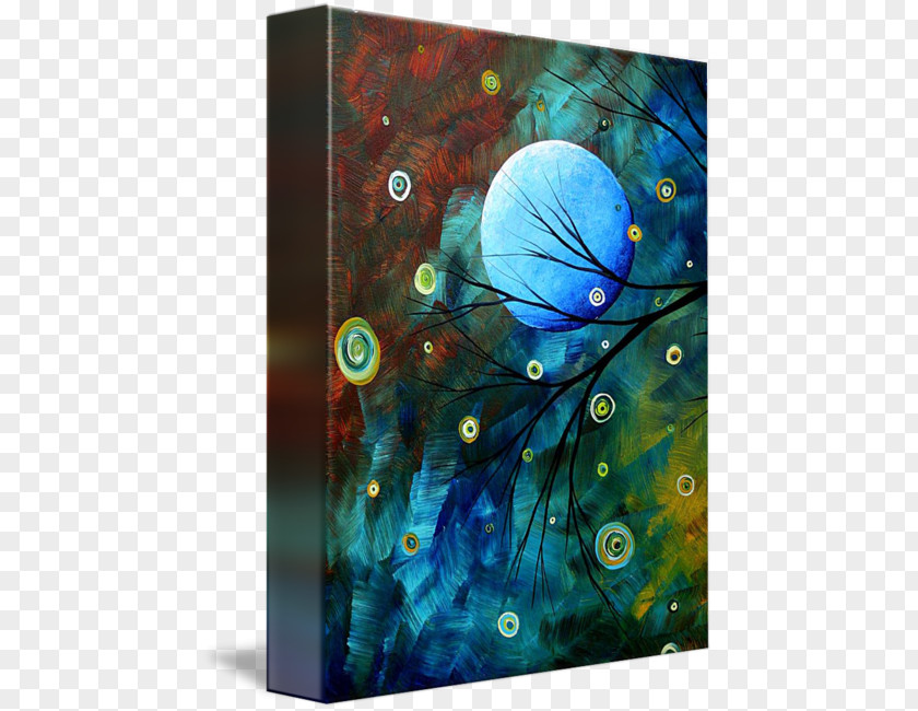 Sapphire Painted Modern Art Painting Organism Turquoise PNG
