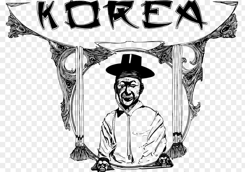 Design South Korea Black And White Clip Art PNG