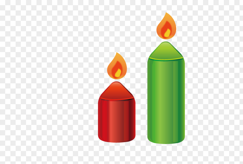 Red Green Christmas Candle PNG